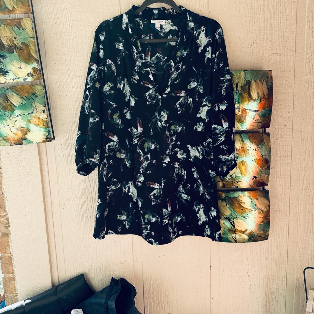 2 for $35 | Black Floral Tunic Maternity Top